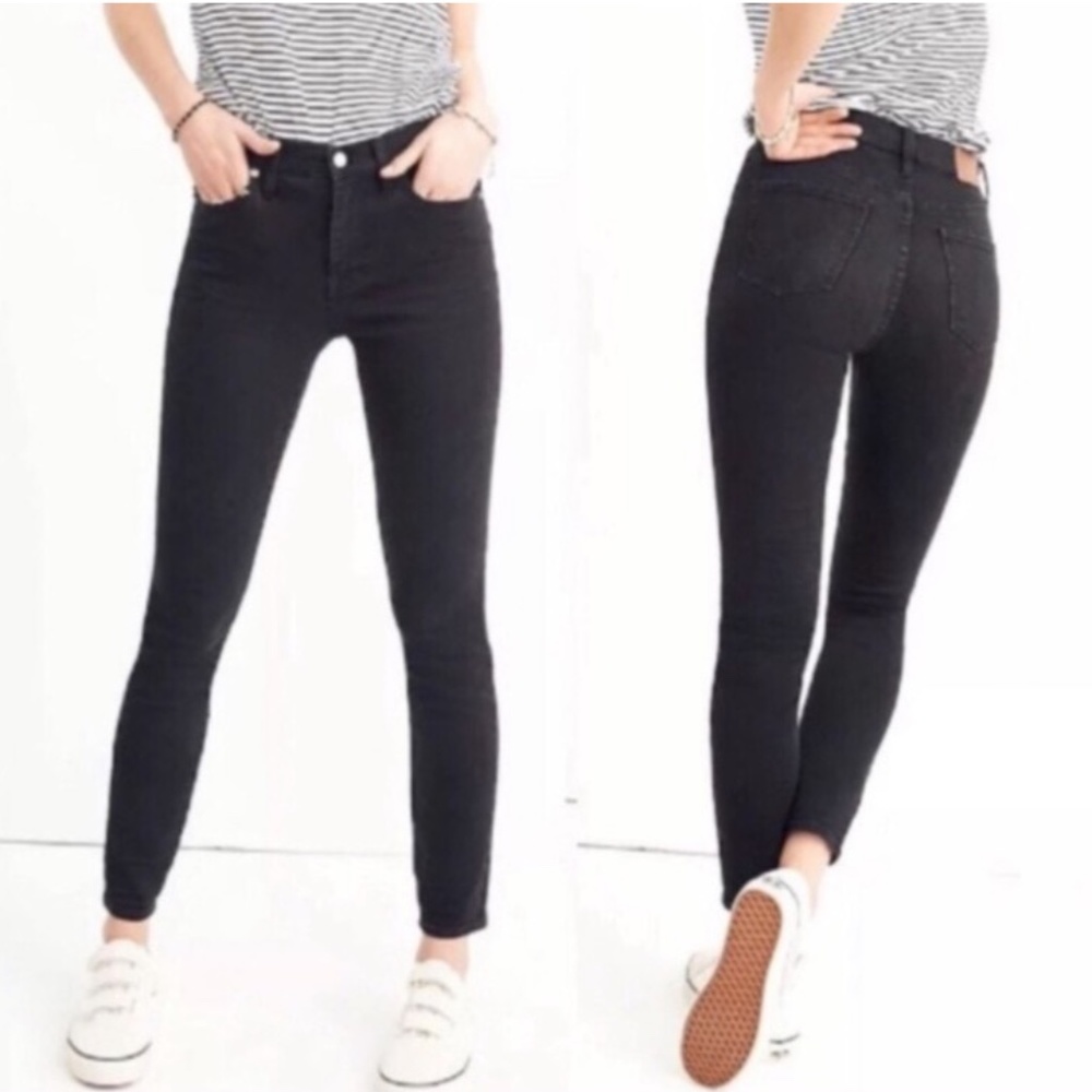 Madewell Faded Black Mid Rise Skinny Jeans Sz 24